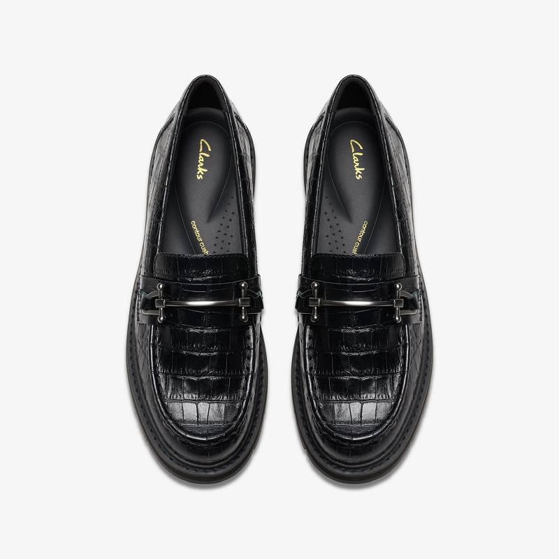 Black Crocodile Clarks Orianna Bit | CLKS-84998