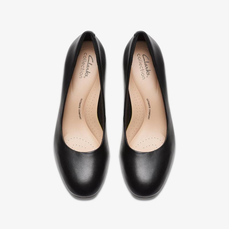 Black Leather Clarks Ambyr2 Braley | CLKS-85262