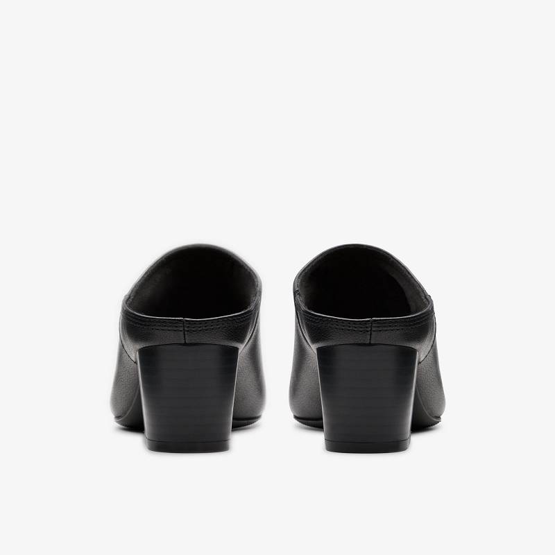 Black Leather Clarks Ellanie Pace | CLKS-84771