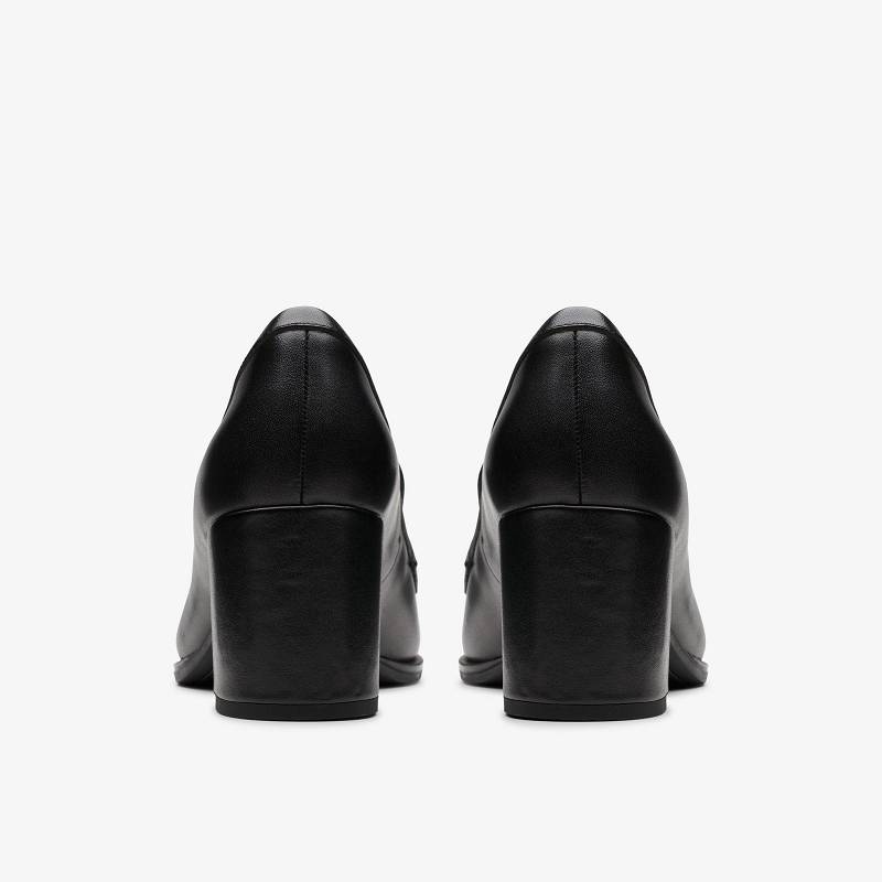 Black Leather Clarks Freva55 Edge | CLKS-85433