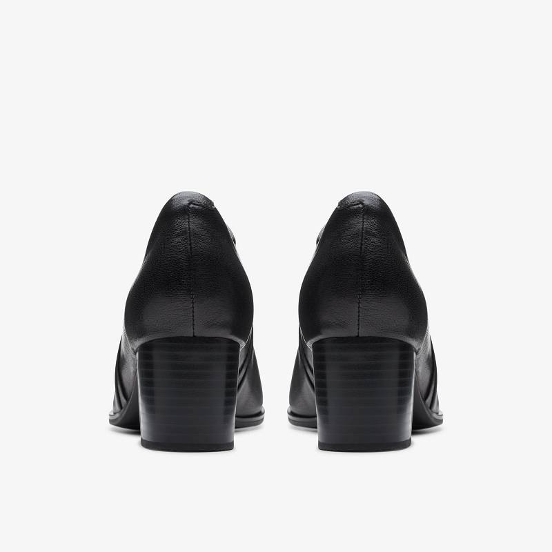 Black Leather Clarks Loken Way | CLKS-85082