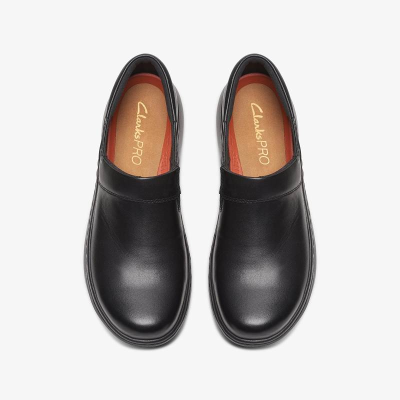 Black Leather Clarks Pro Gem | CLKS-84761