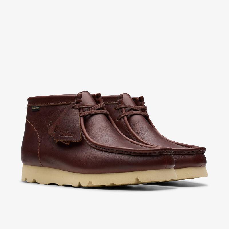British Tan Leather Clarks Wallabee Boot Gore-Tex | CLKS-84517