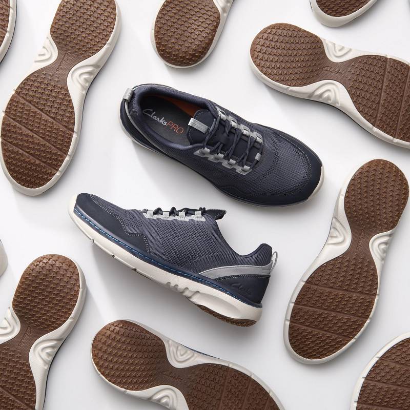 Navy Combination Clarks Pro Knit | CLKS-84245