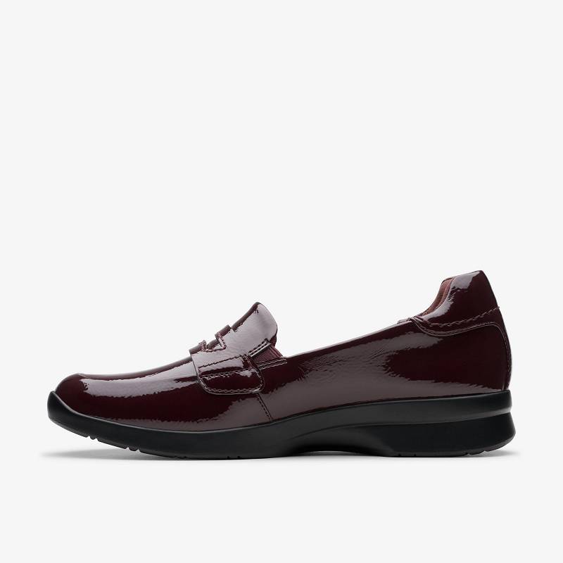 Wine Crinkle Patent Clarks Ellowyn Penny | CLKS-85432